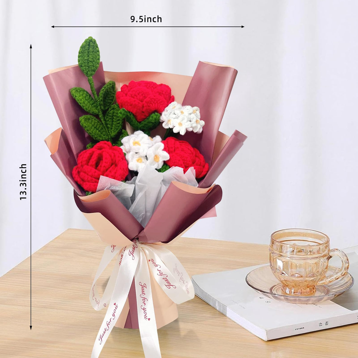 Rimvoe green leaf accents provide natural contrast in the handmade arrangement