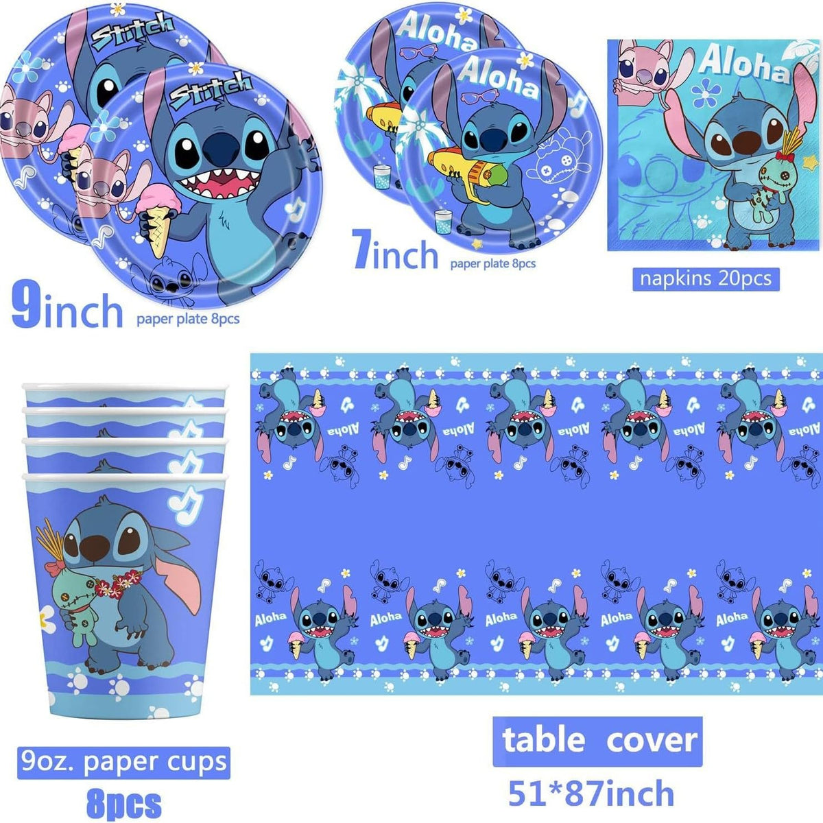 RINSUNCA Stitch 9-inch plates elevate meals with playful character charm.