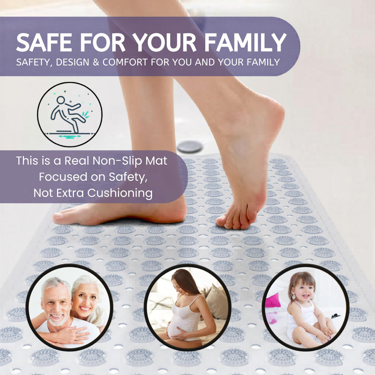 Ripidix extra-long 39x15.5 inch coverage protects entire tub.
