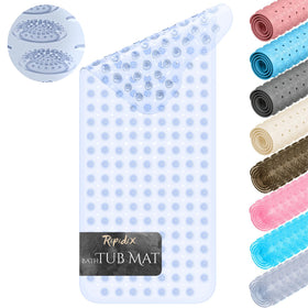 Ripidix bath mat with suction cups for secure non-slip grip on tub surfaces.