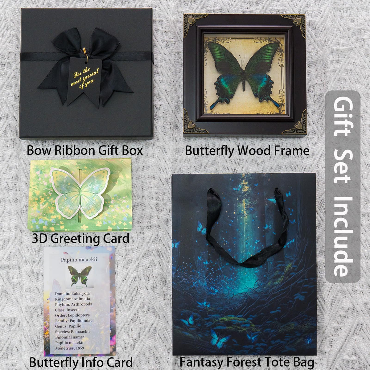 RISDORAY gothic wood frame detail highlighting vibrant butterfly colors.
