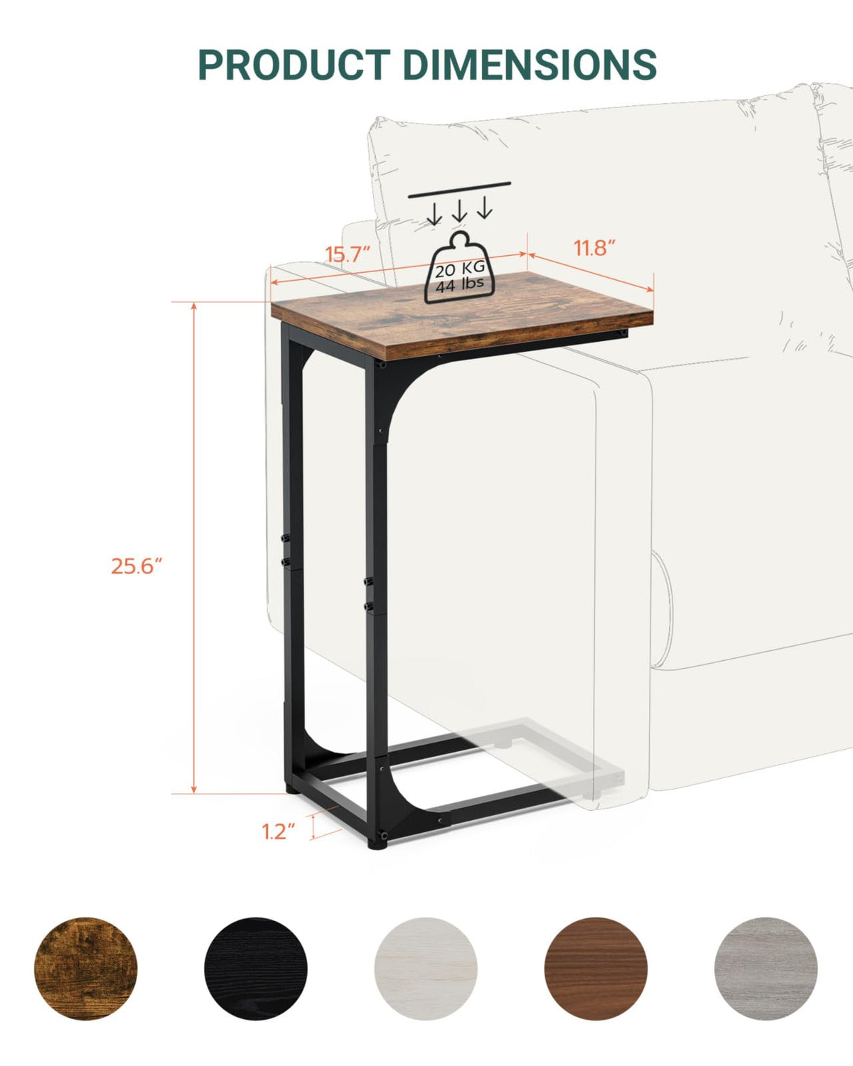 RISWER C-shaped table used as a handy drink tray beside seating