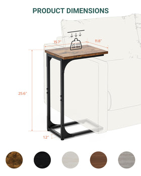 RISWER C-shaped table used as a handy drink tray beside seating