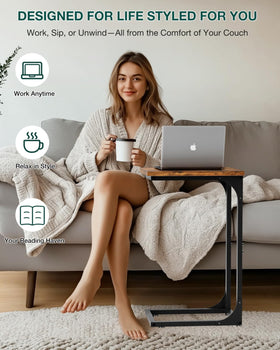 RISWER C-shaped table as a laptop workstation for easy work