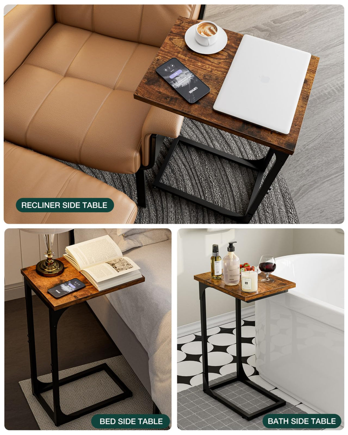 RISWER table with waterproof top resists spills and cleans easily
