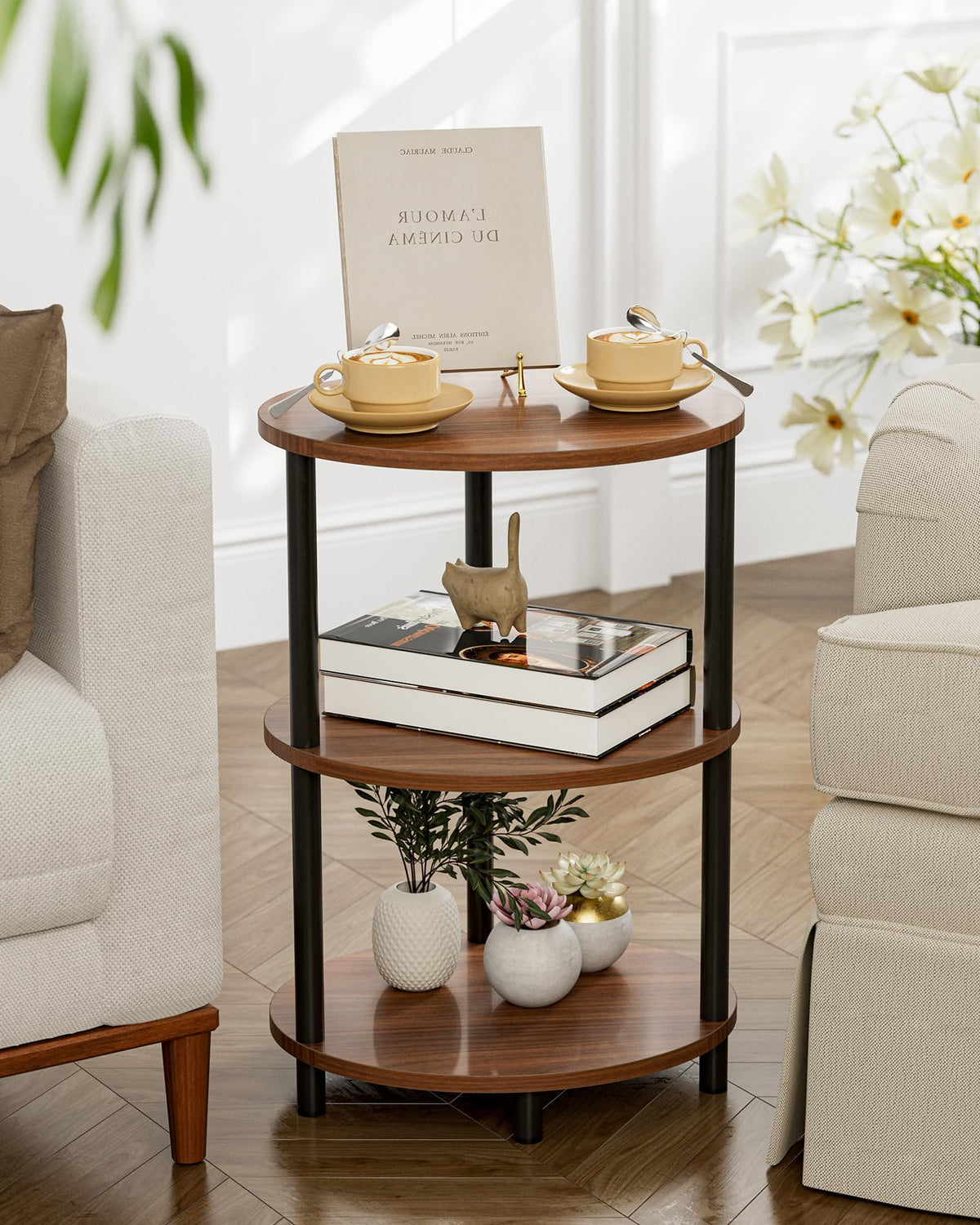 RISWER quick-assembly round table with clear instructions for faster setup