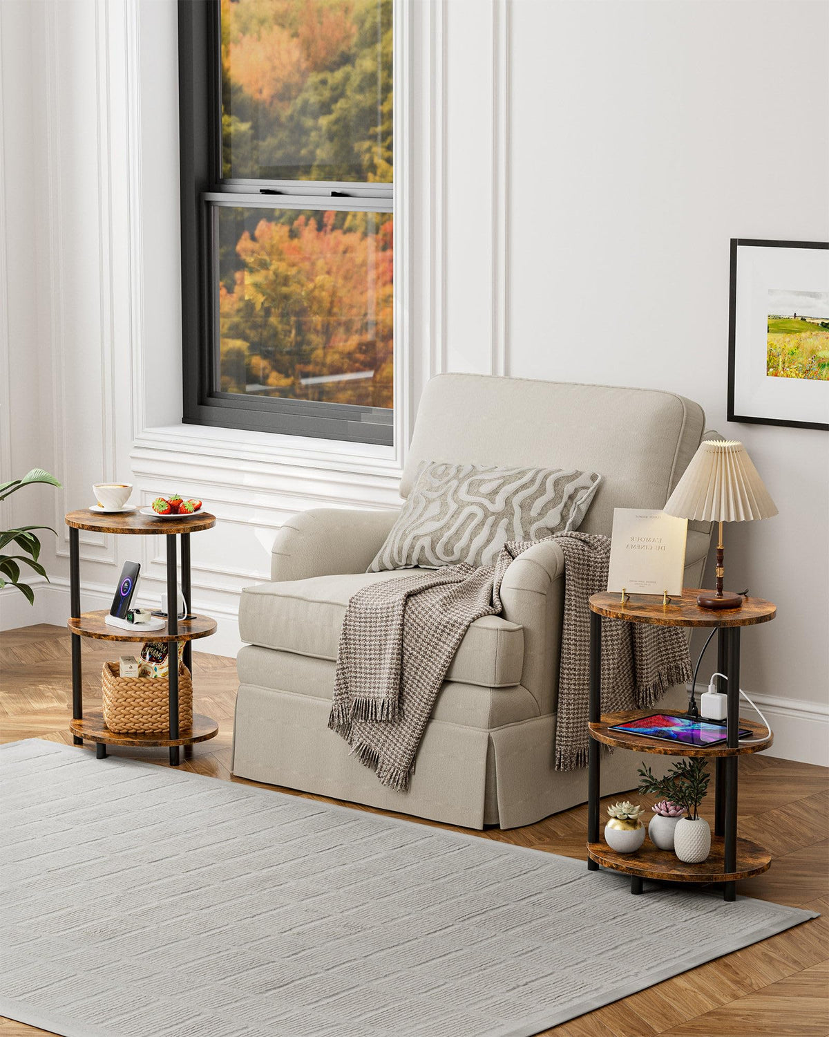 RISWER rustic brown finish adds warm, tactile charm to any decor