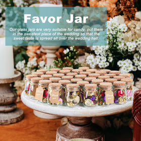 Ritayedet favor jar closeup highlights clear glass and rustic cork lid for DIY gifts.