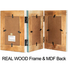 RiteSune rustic 3-picture frame back panel showing quick-access opening for changes