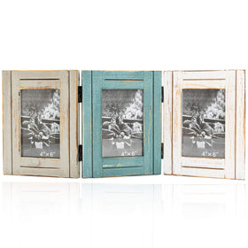 RiteSune Rustic 3-picture frame front view for elegant tabletop display of three 4x6 photos