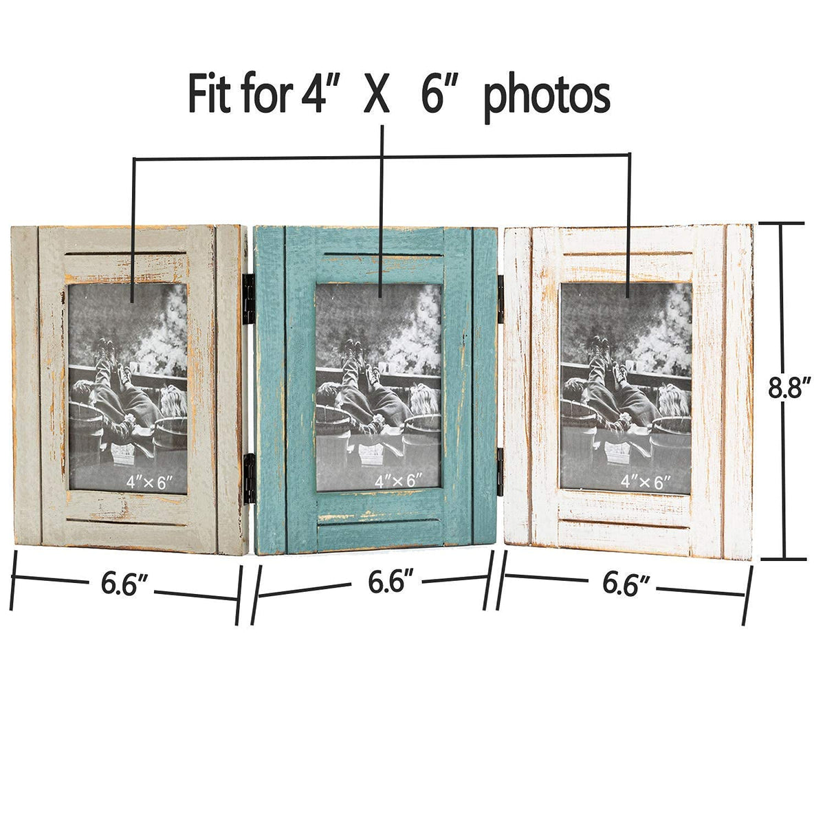 RiteSune rustic frame hinge detail ideal for easy photo swaps and year-round versatility