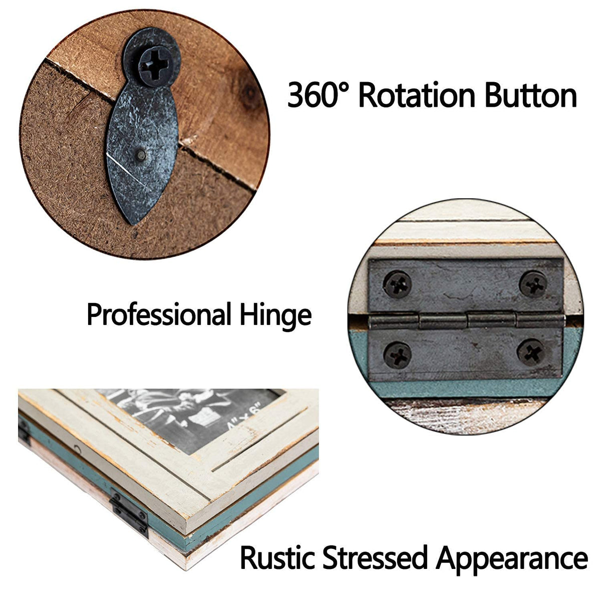 RiteSune rustic 3-picture frame on a tabletop as a stylish display