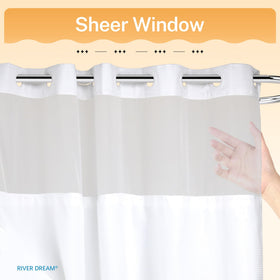 River Dream clear top window lets light in while preserving privacy.