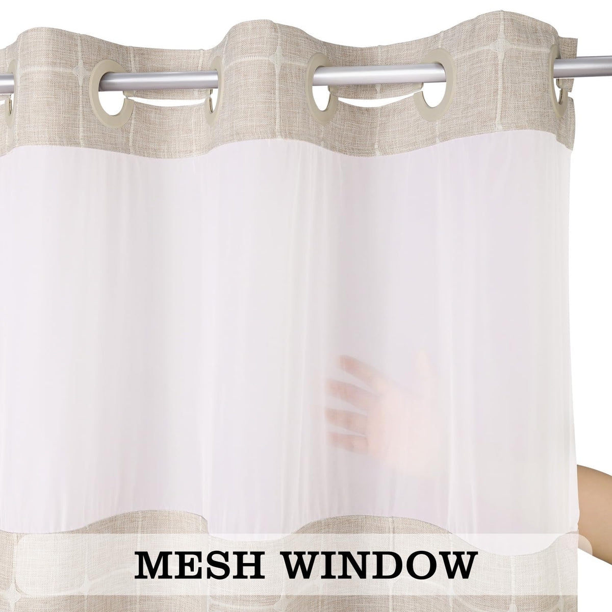 River Dream curtains measure 71x80 inches for broad bathroom coverage.