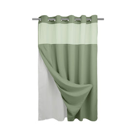 River Dream 71x74 inch curtain fits standard baths and provides privacy