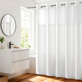 River Dream heavyweight shower curtain with durable fabric for stable privacy and long-lasting use.
