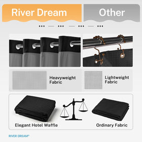 River Dream hotel-grade fabric delivers a premium bathroom look.