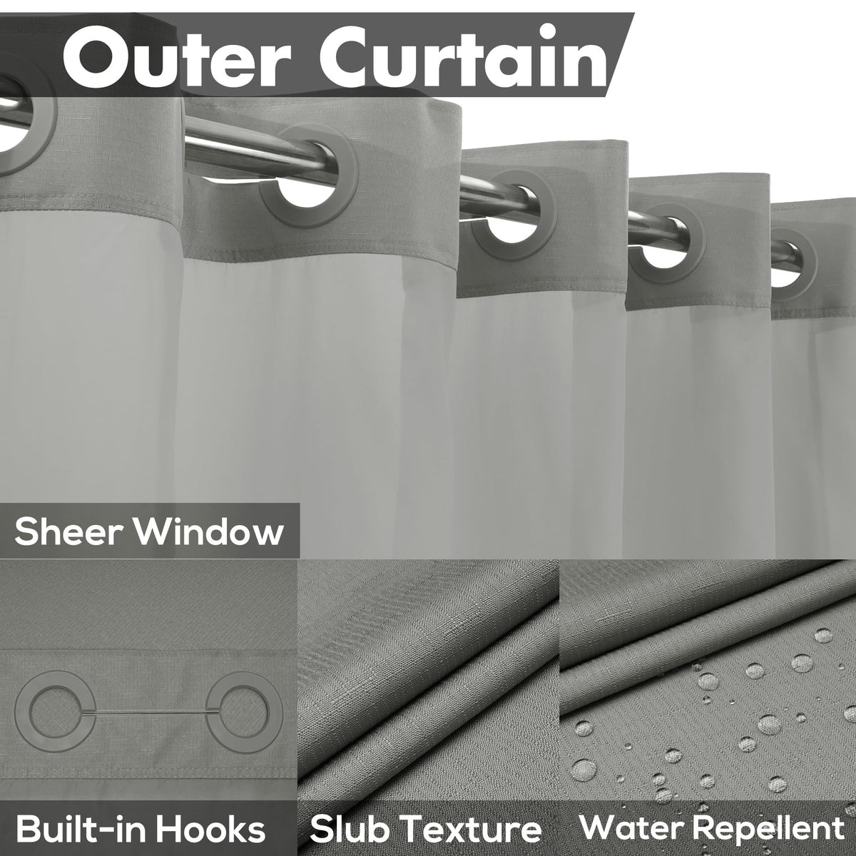 River Dream hotel-style curtain elevates bathroom aesthetics