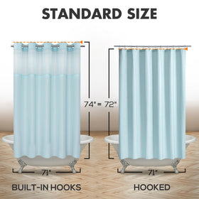 River Dream curtain and liner are machine washable for simple care