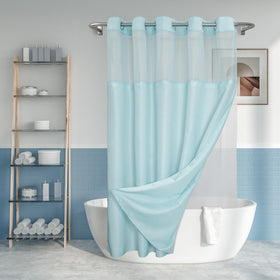 River Dream no-hook curtain with integrated rings for quick setup and removal