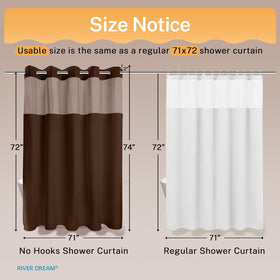 River Dream packaging includes curtain and liner for instant setup