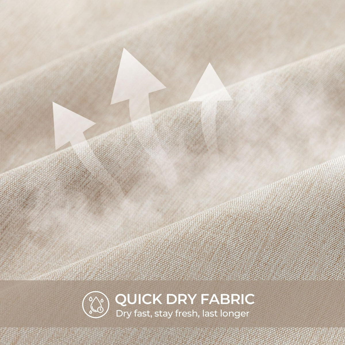 River Dream quick-drying fabric keeps bathroom dry after showers.