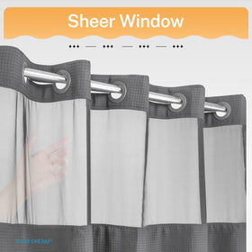River Dream curtain features a clear top window for light while preserving privacy