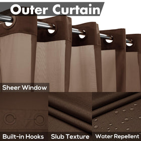 River Dream slub textured fabric closeup shows hotel style durability.