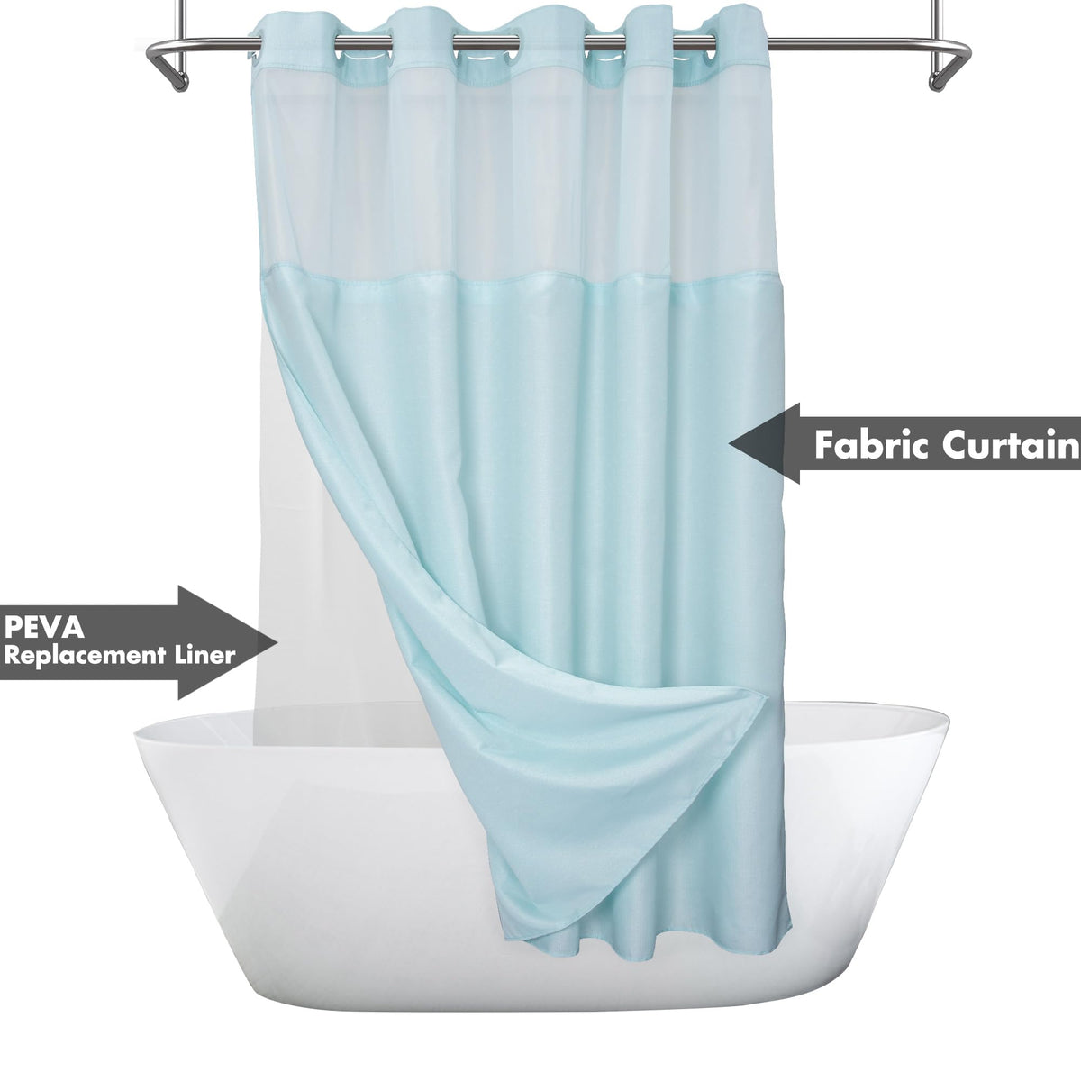 River Dream snap-in PEVA liner shown for easy removal and cleaning