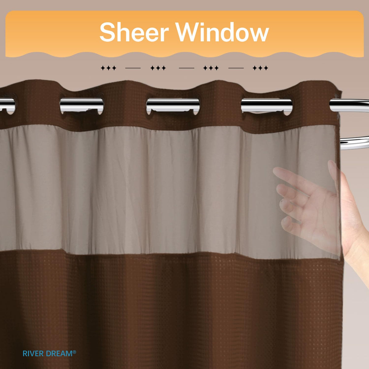 River Dream split rings design enables easy hanging without hooks
