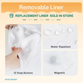River Dream split rings hanging system simplifies installation without hooks.