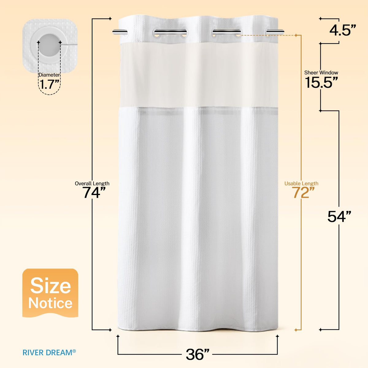 River Dream Stall includes curtain and liner for ready installation.