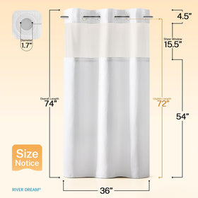 River Dream Stall includes curtain and liner for ready installation.