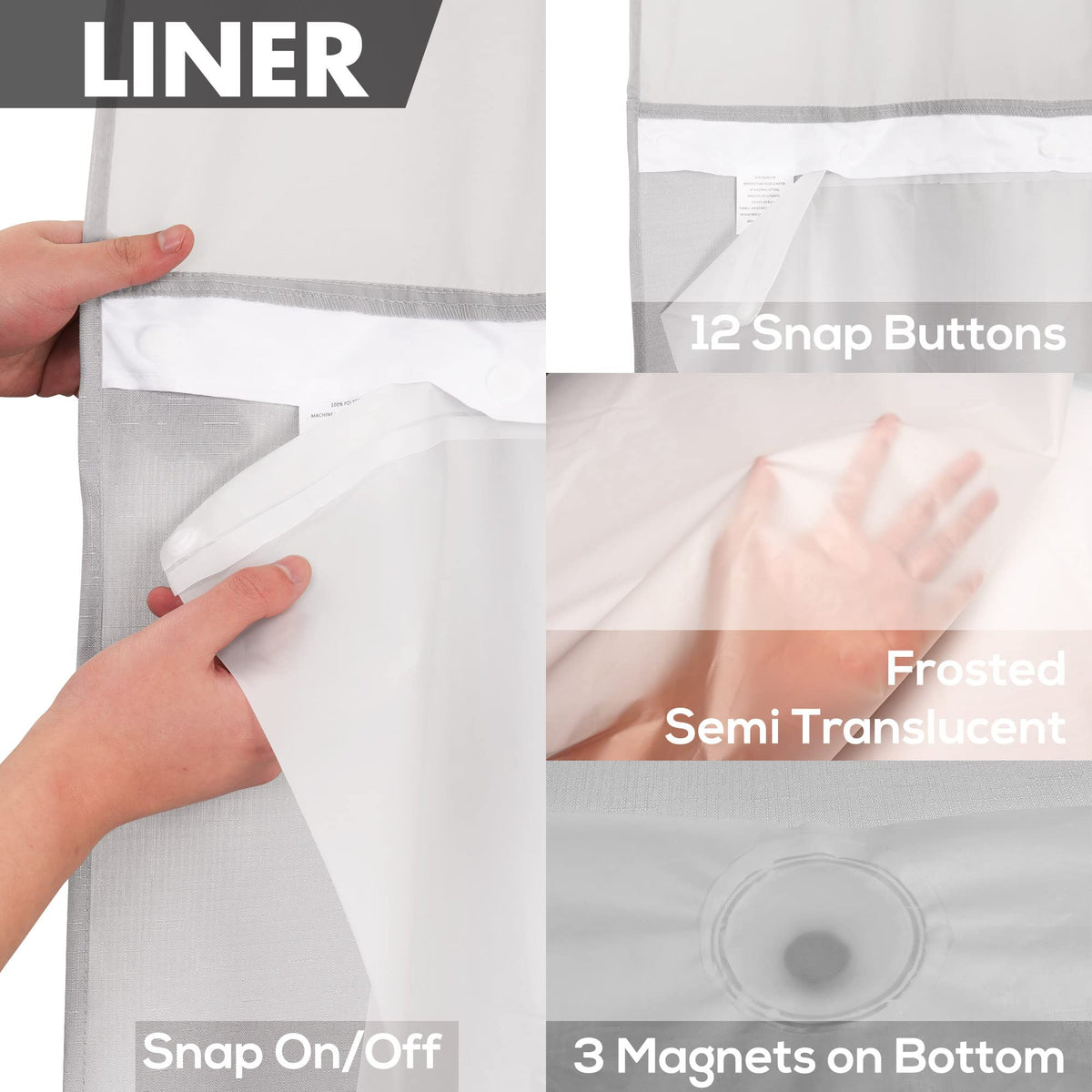 River Dream water-repellent curtain dries quickly in a bathroom