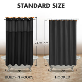 River Dream water-repellent fabric curtain helps reduce splash and cleanup