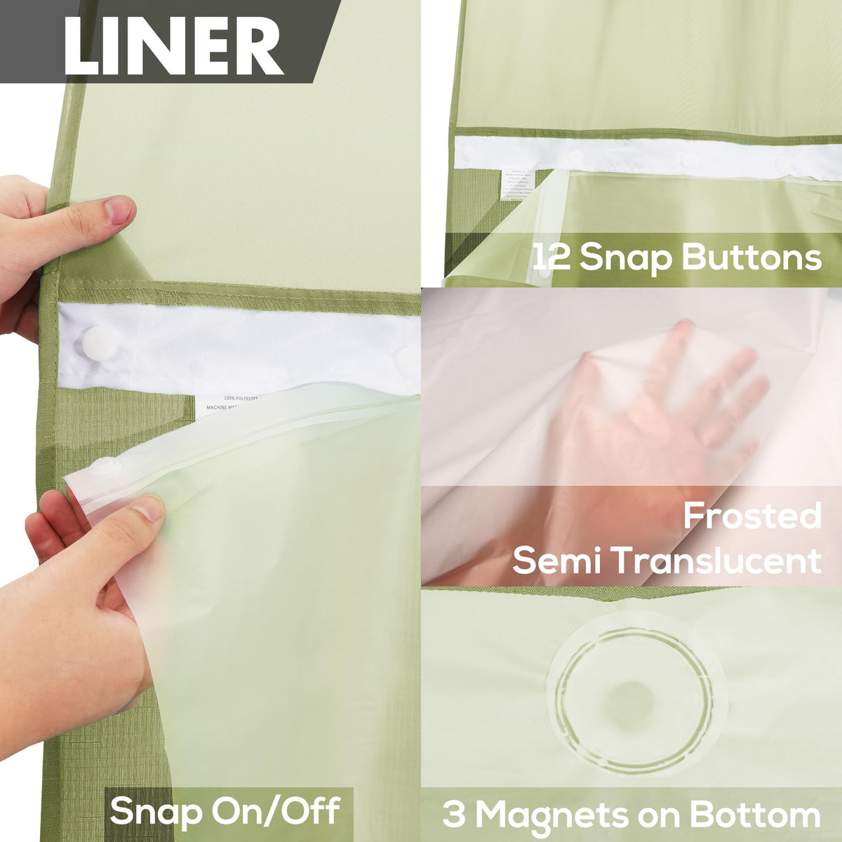 River Dream waterproof inner liner protects against splashes and wipes clean.