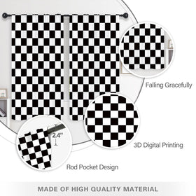Riyidecor black and white checkered pattern complements modern living rooms.