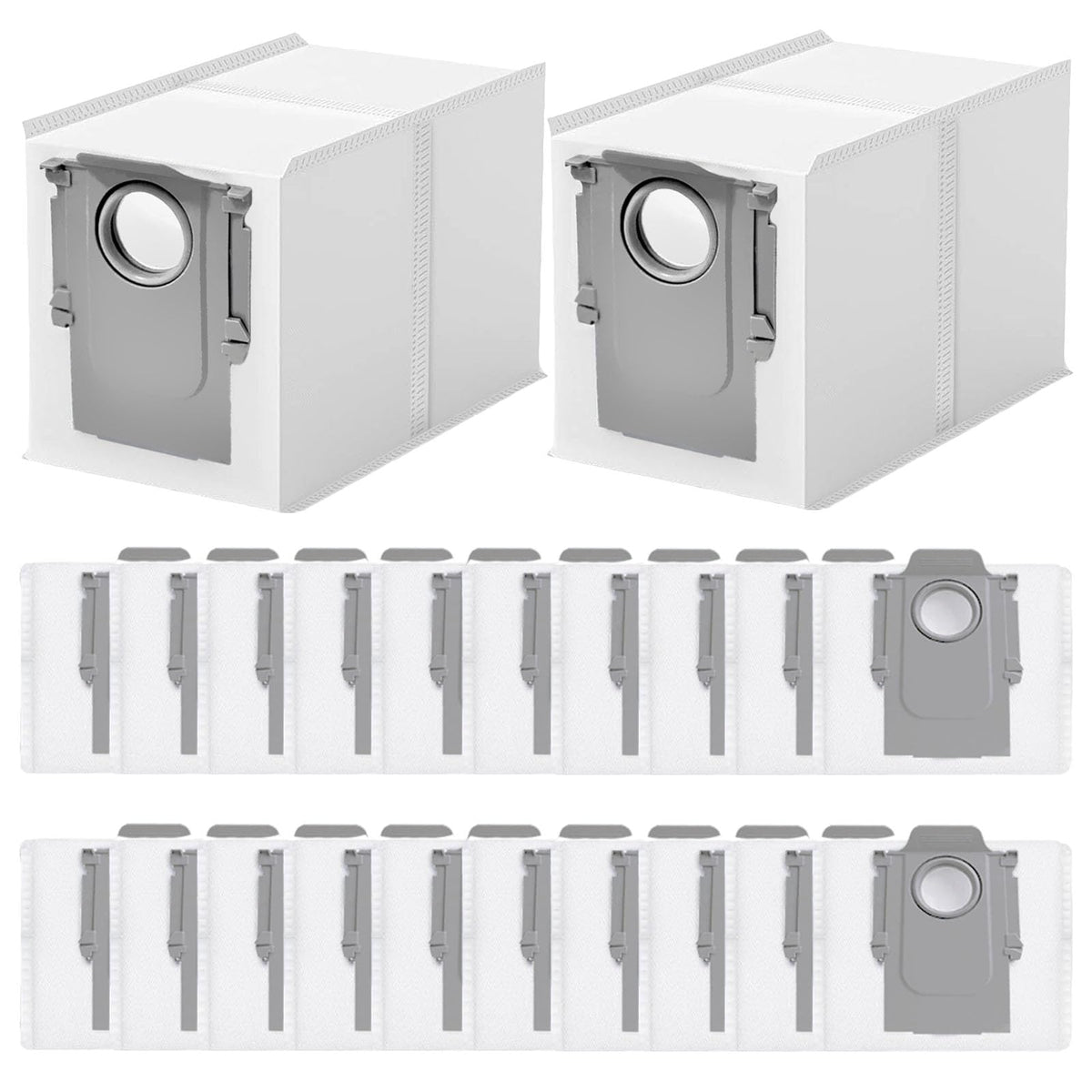 Rjnlsc 22-pack dust bags fit Roborock and Qrevo models for seamless compatibility.