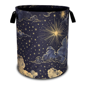 RKYAFFERISMA beautiful sun stars moon design laundry basket for stylish storage.