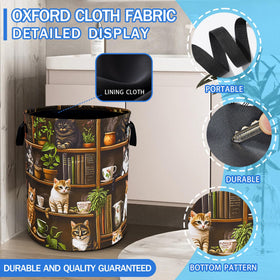 RKYAFFERISMA Cat Laundry Basket folded for compact storage.