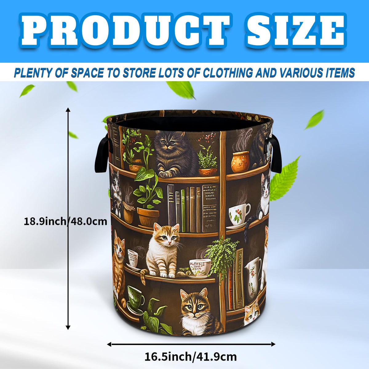 RKYAFFERISMA Cat Laundry Basket open interior for easy loading.