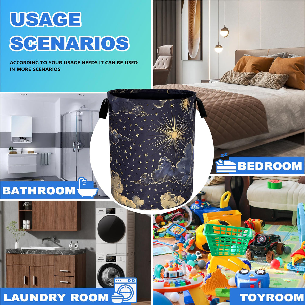 RKYAFFERISMA Foldable design laundry basket saves space in small rooms.