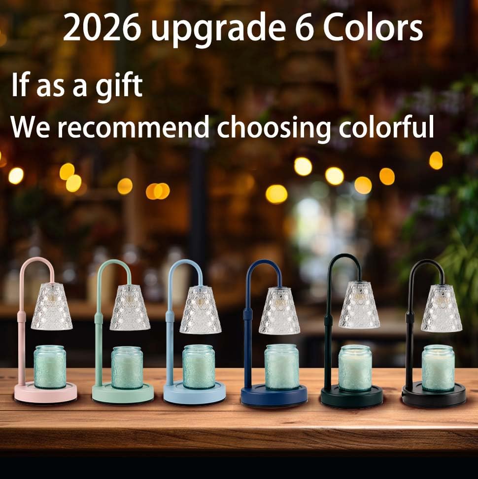 RMFSH candle warmer lamp glass shade enhances chic decor with steady, soot-free heat.