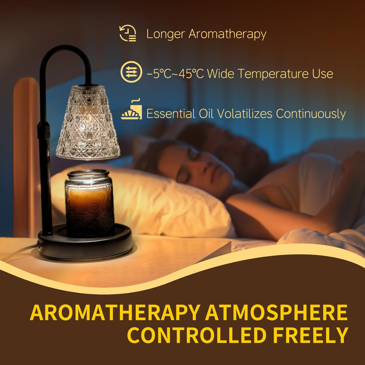 RMFSH candle warmer lamp modern design complements offices and bedrooms.