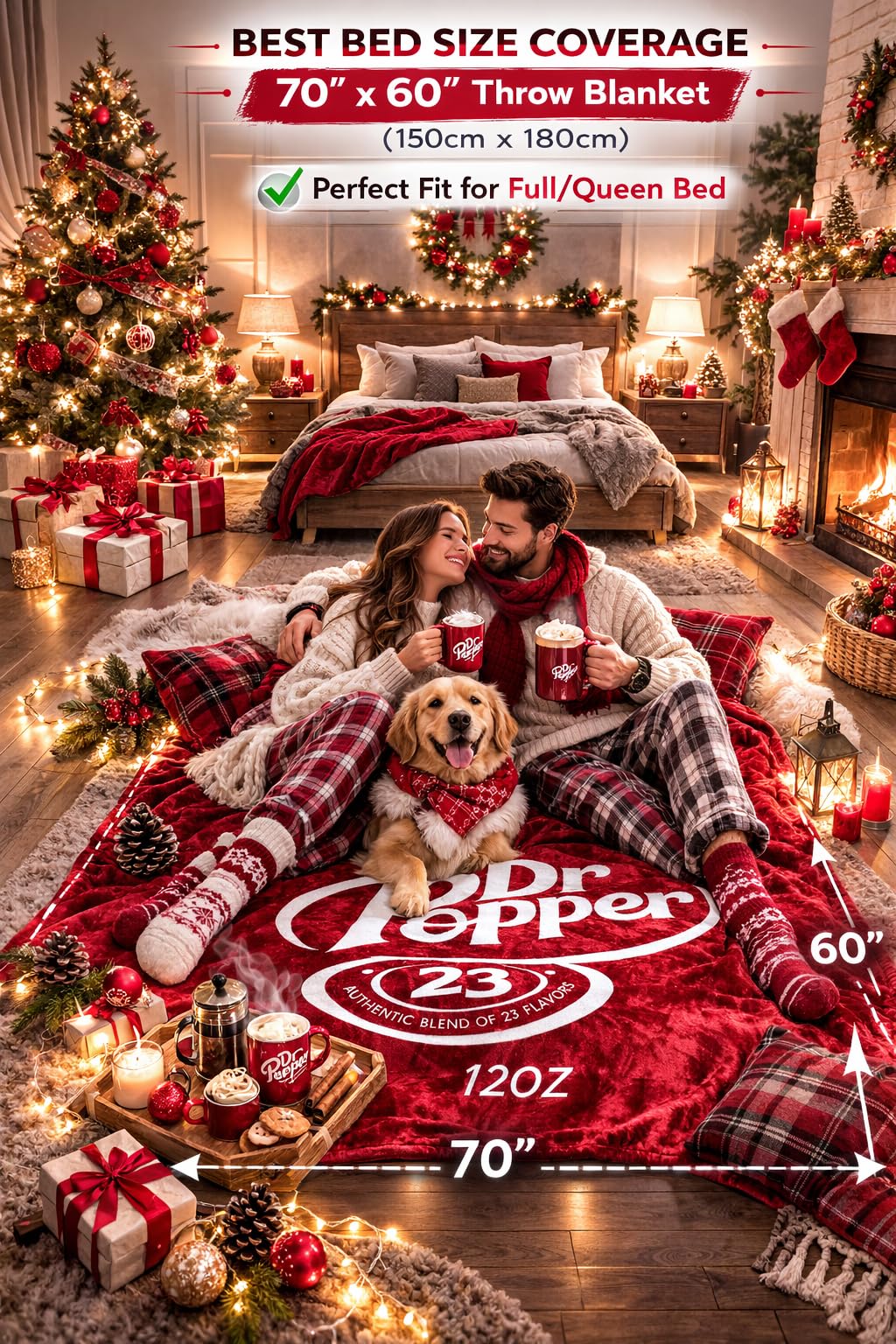 RMKA Dr Pepper blanket folded display showcases vibrant heritage colors.