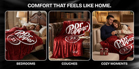 RMKA Dr Pepper blanket gift-ready packaging inspires a thoughtful present.
