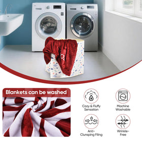RMKA Dr Pepper blanket soft flannel fabric feels breathable and cozy.