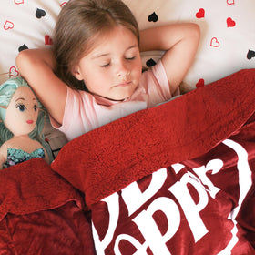 RMKA Dr Pepper blanket for travel keeps you warm on the go.