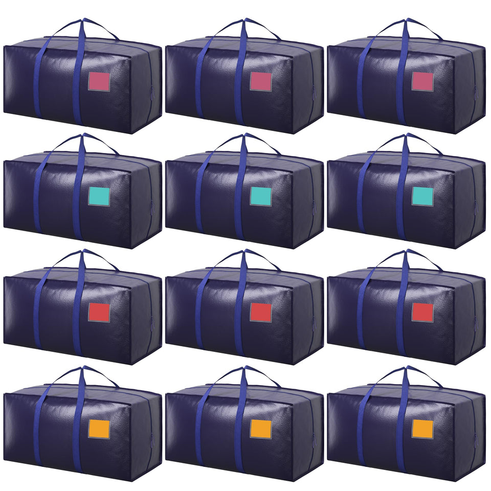 RMOHRO 12-pack moving bags with full-open side zipper for effortless loading.