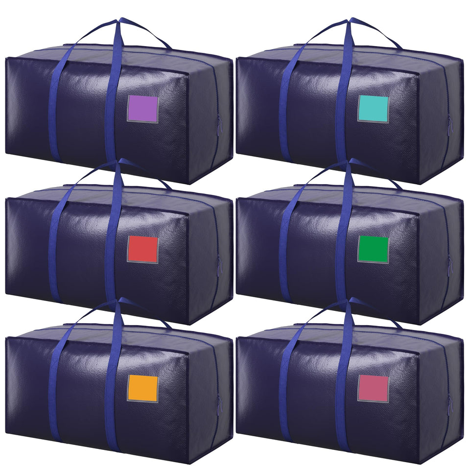 RMOHRO 6-pack moving bags with side zipper for easy loading during dorm move